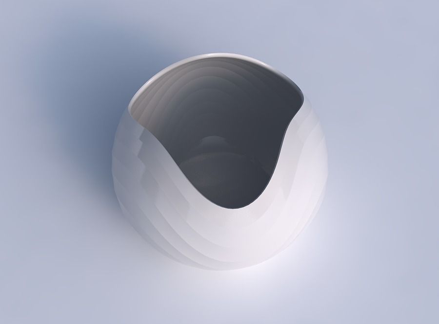 Bowl Spheric wavy with small horizontal sections 3D print model_1