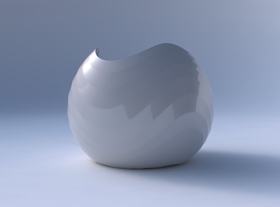 Bowl Spheric wavy with small horizontal sections 3D print model_4