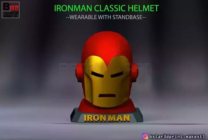 IronMan Classic Helmet - wearable with standbase - Marvel Comic