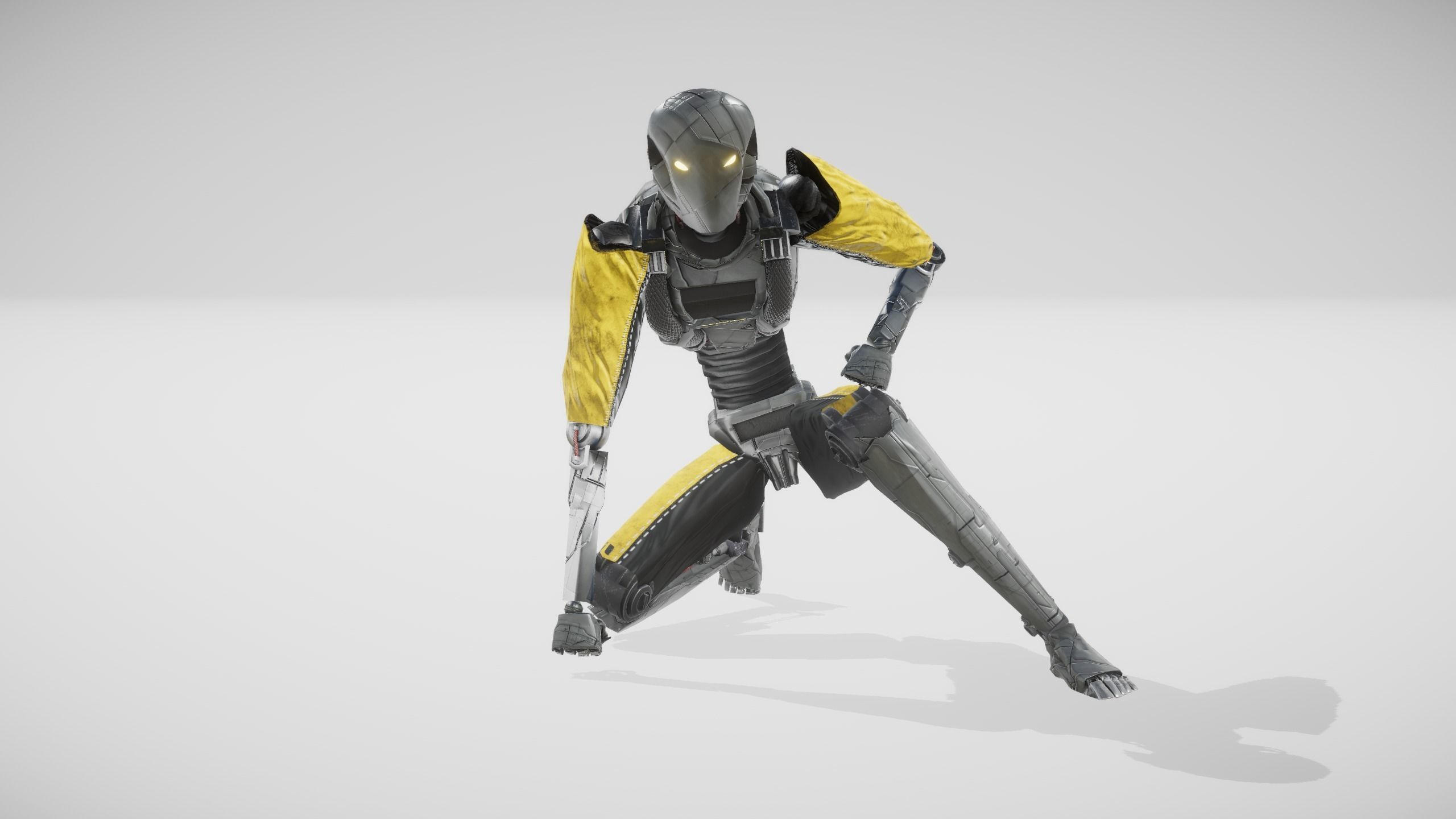 Sci fi Humanoid Robot Low-poly 3D model_4