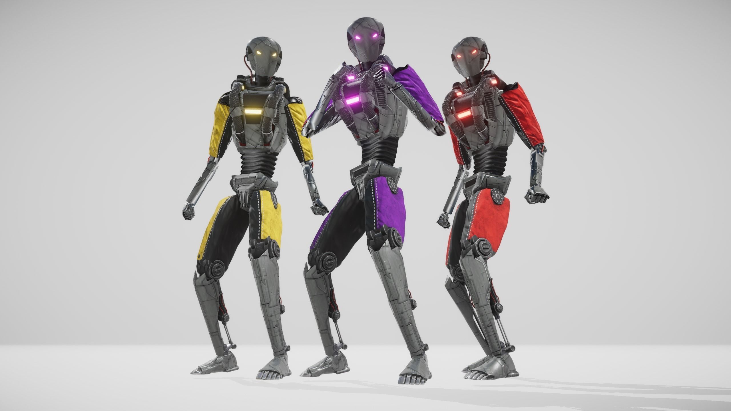 Sci fi Humanoid Robot Low-poly 3D model_5