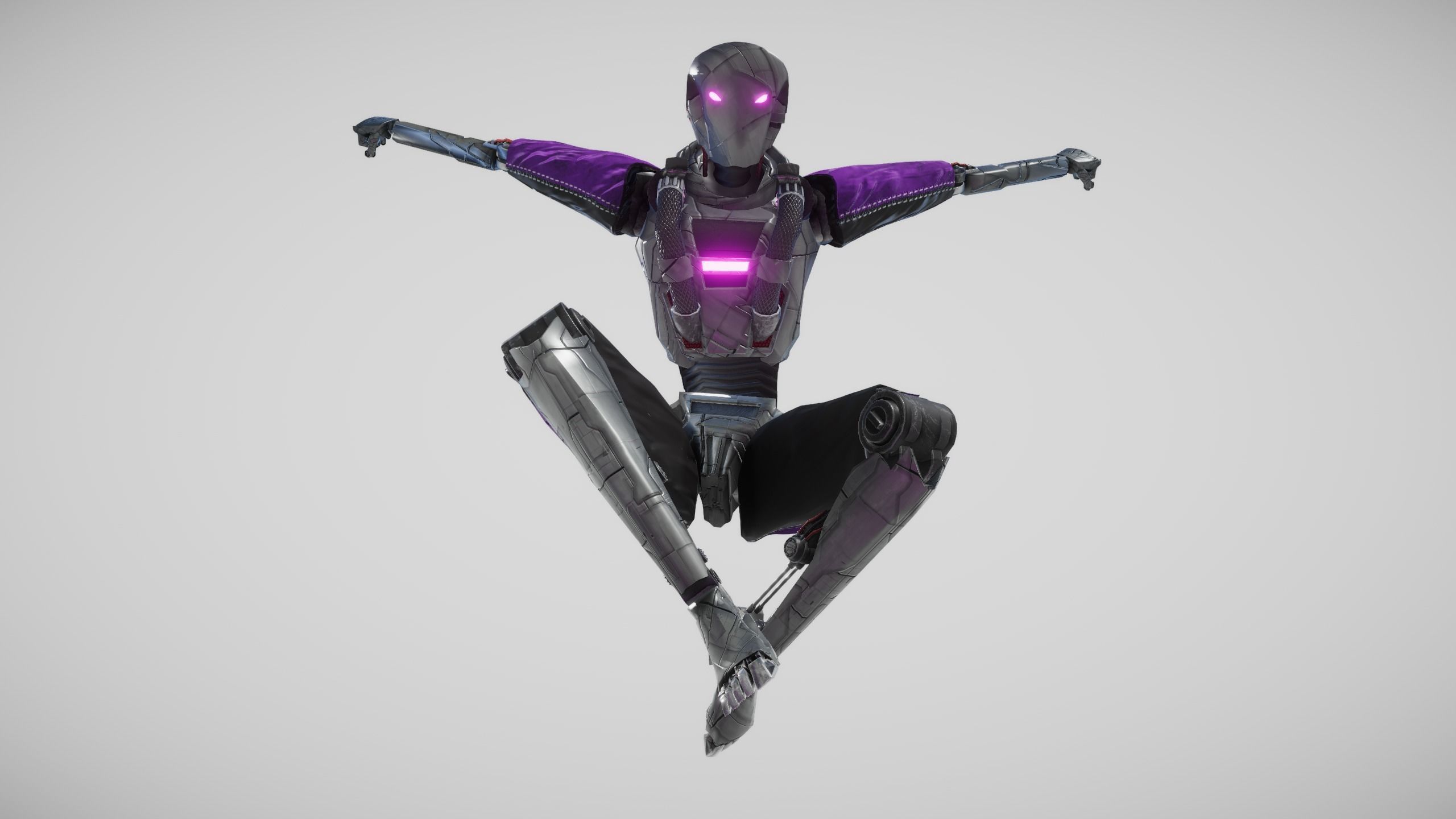 Sci fi Humanoid Robot Low-poly 3D model_3
