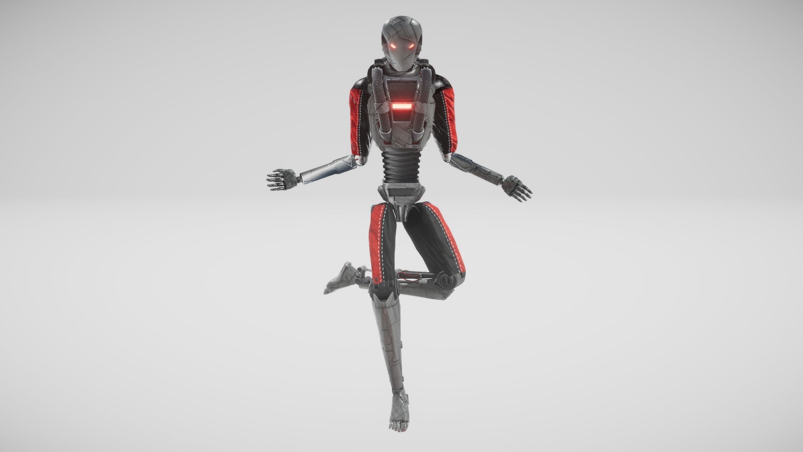 Sci fi Humanoid Robot Low-poly 3D model_2