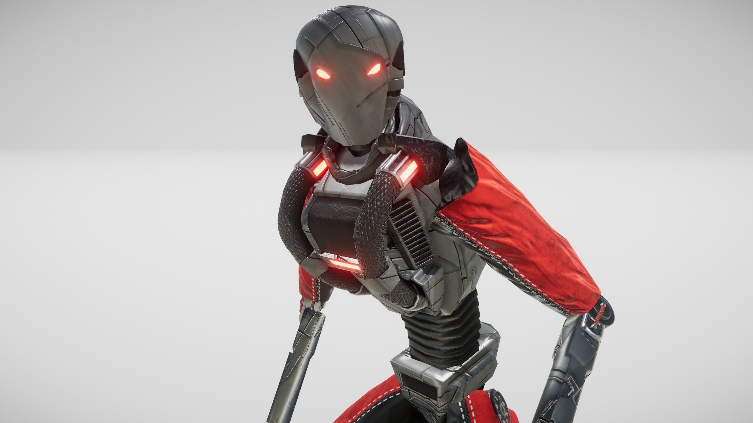 Sci fi Humanoid Robot Low-poly 3D model_8