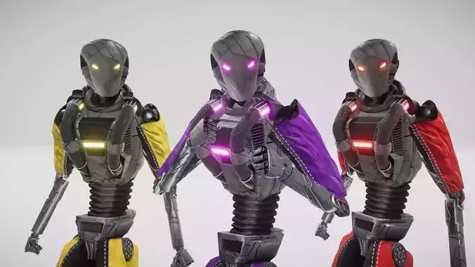 Sci fi Humanoid Robot Low-poly 3D model