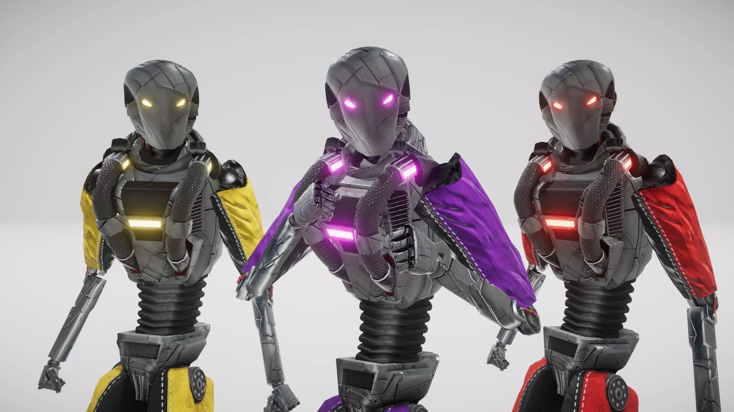 Sci fi Humanoid Robot Low-poly 3D model_0