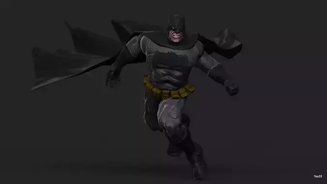 BatmanZbrushFile batman character running