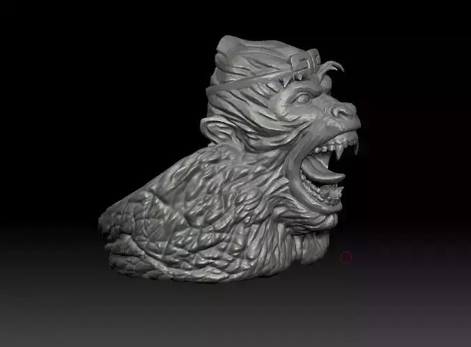 Angry Gorilla ring 3d print model 