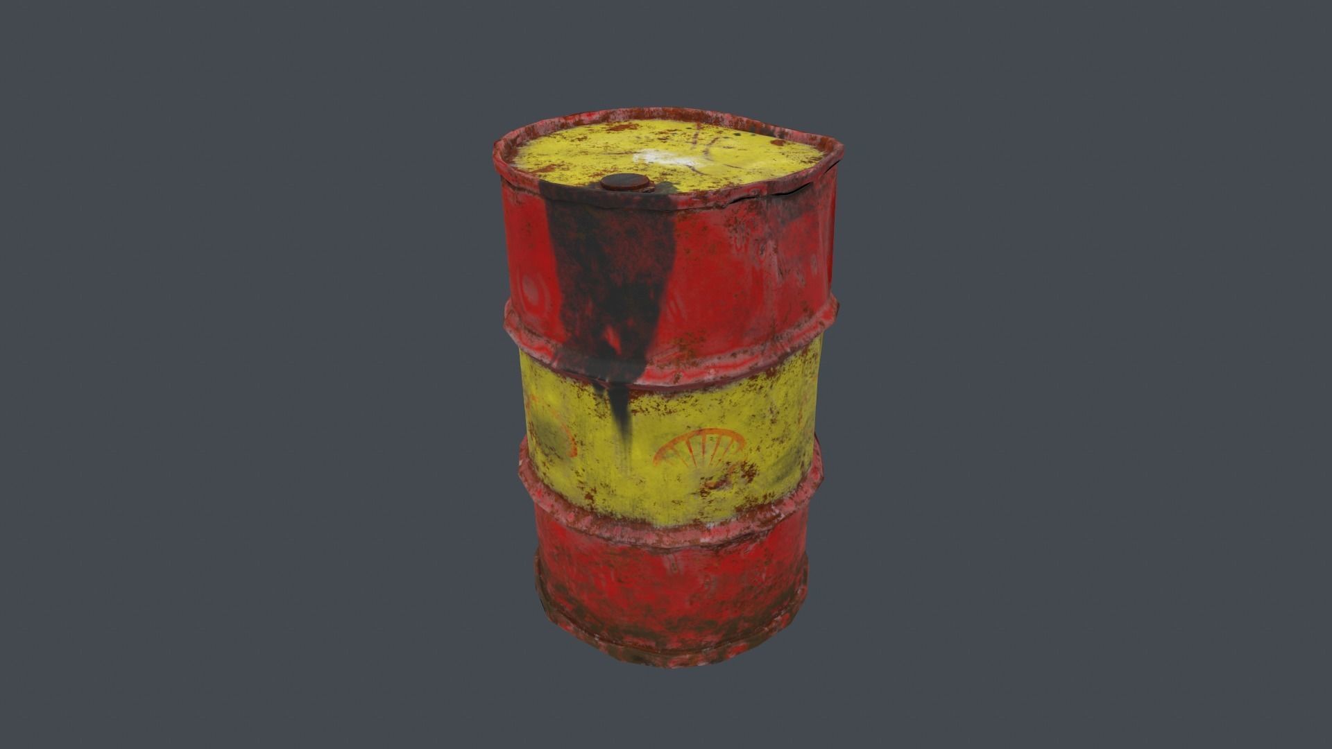 Shell Barrel 3 in 1 Low Poly Low-poly 3D model_8