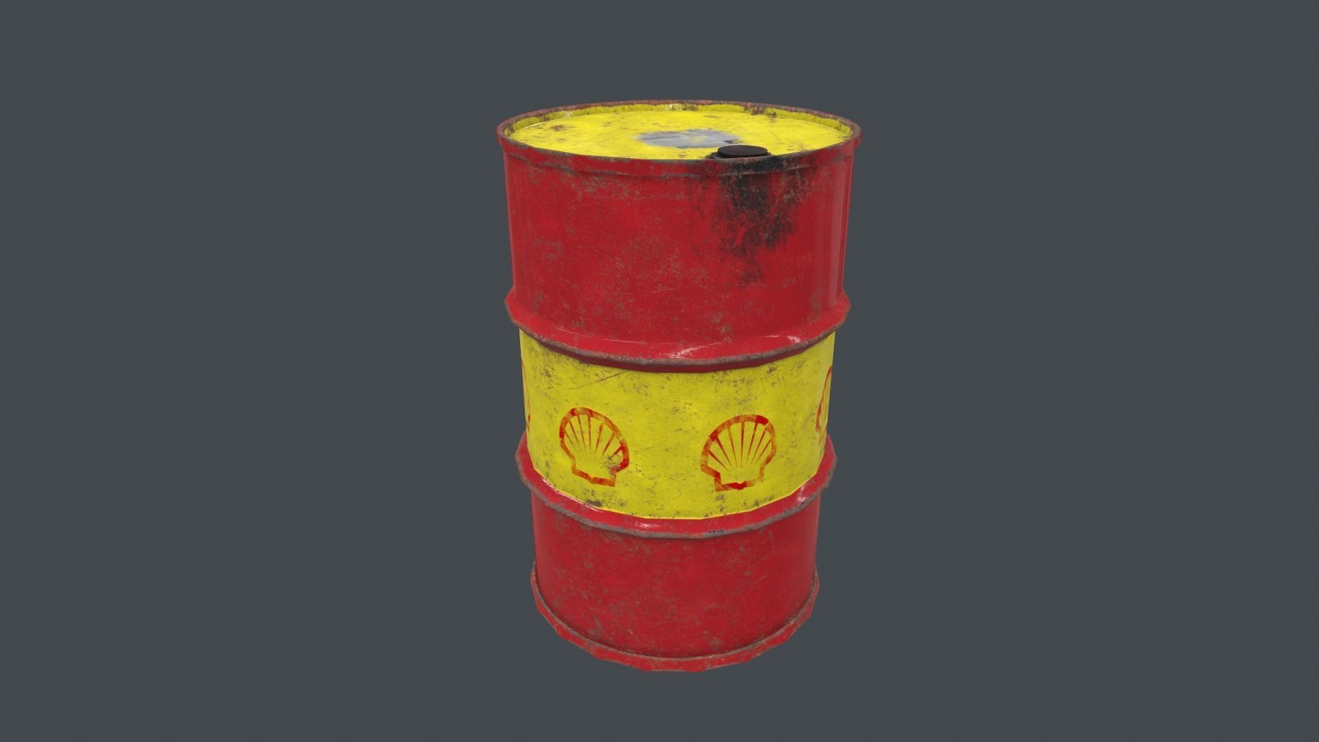 Shell Barrel 3 in 1 Low Poly Low-poly 3D model_5