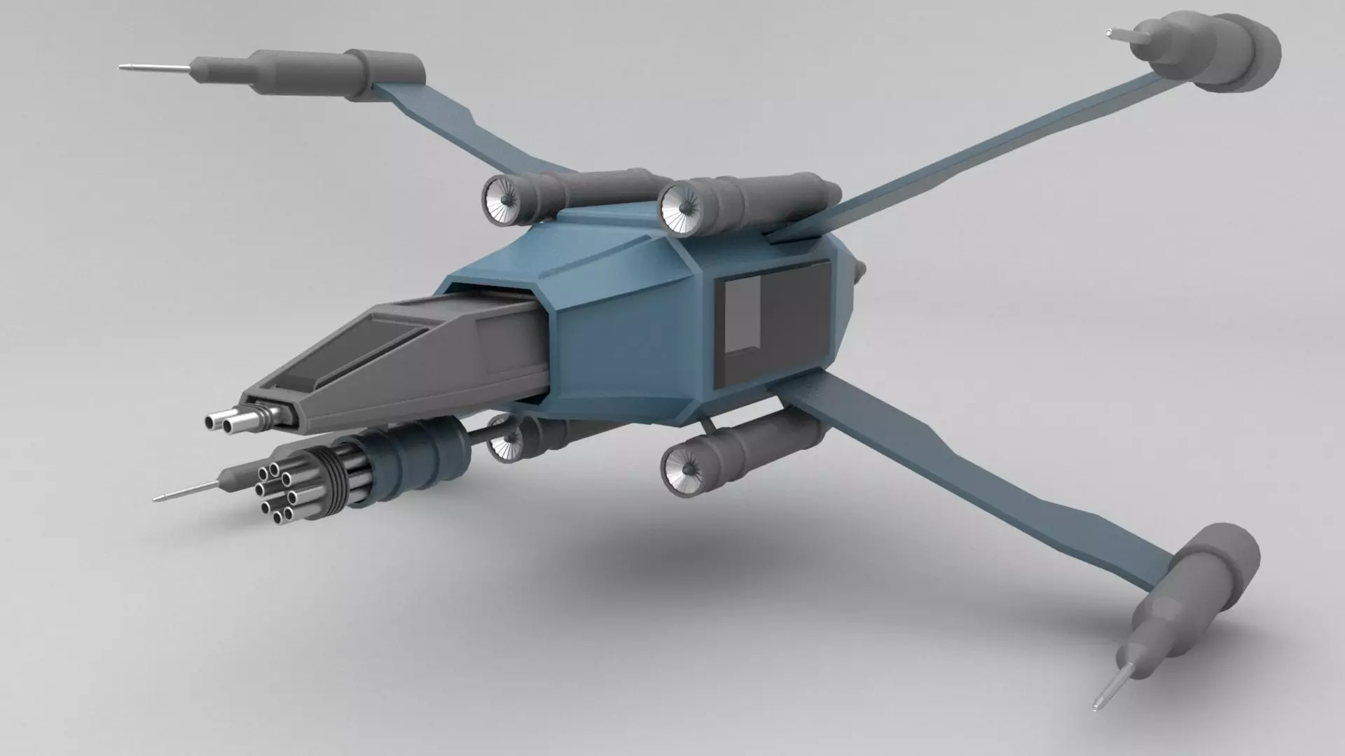 sapceship star wars spaceship Low-poly 3D model_0