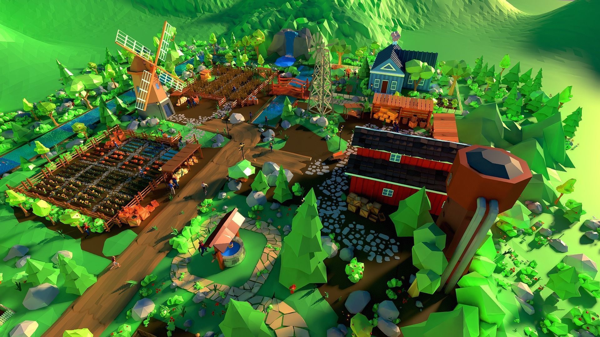 Village Low-poly 3D model_9