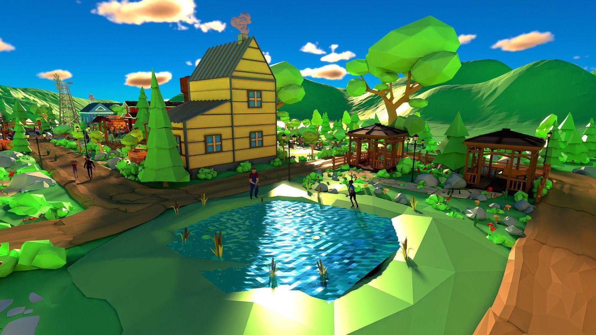 Village Low-poly 3D model_11