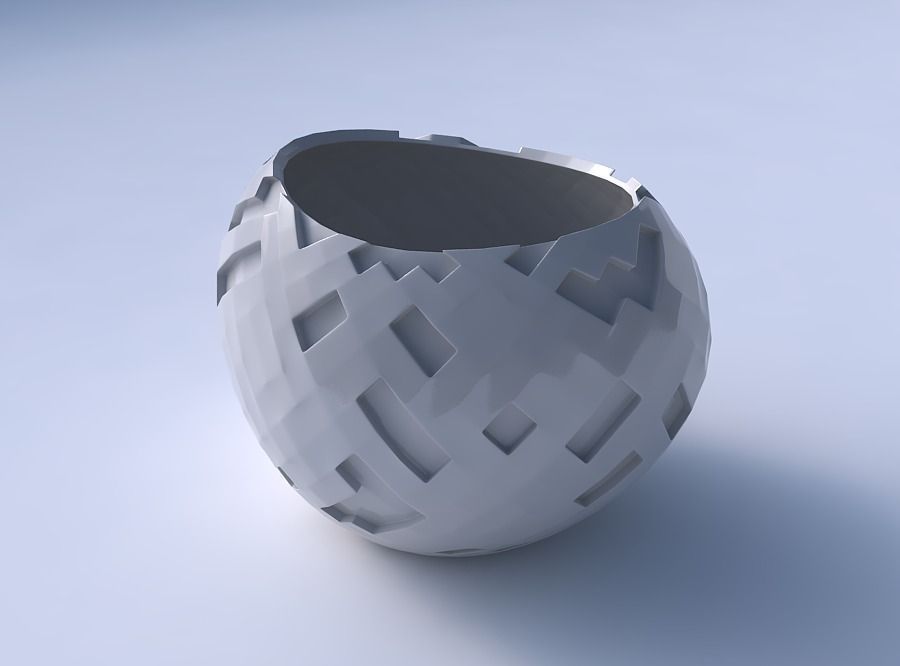 Bowl compressed 2 with cavities 3D print model_3