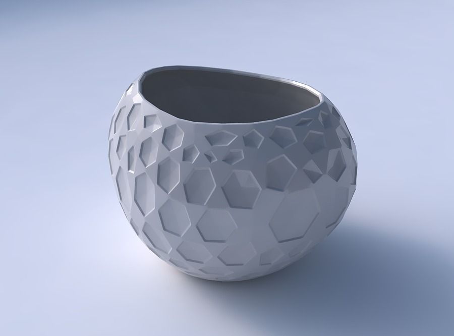 Bowl compressed 2 with crystal dents 3D print model_3