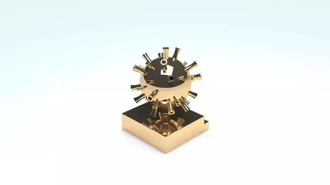 Novel Coronavirus COVID 19 GOLD 3D print model