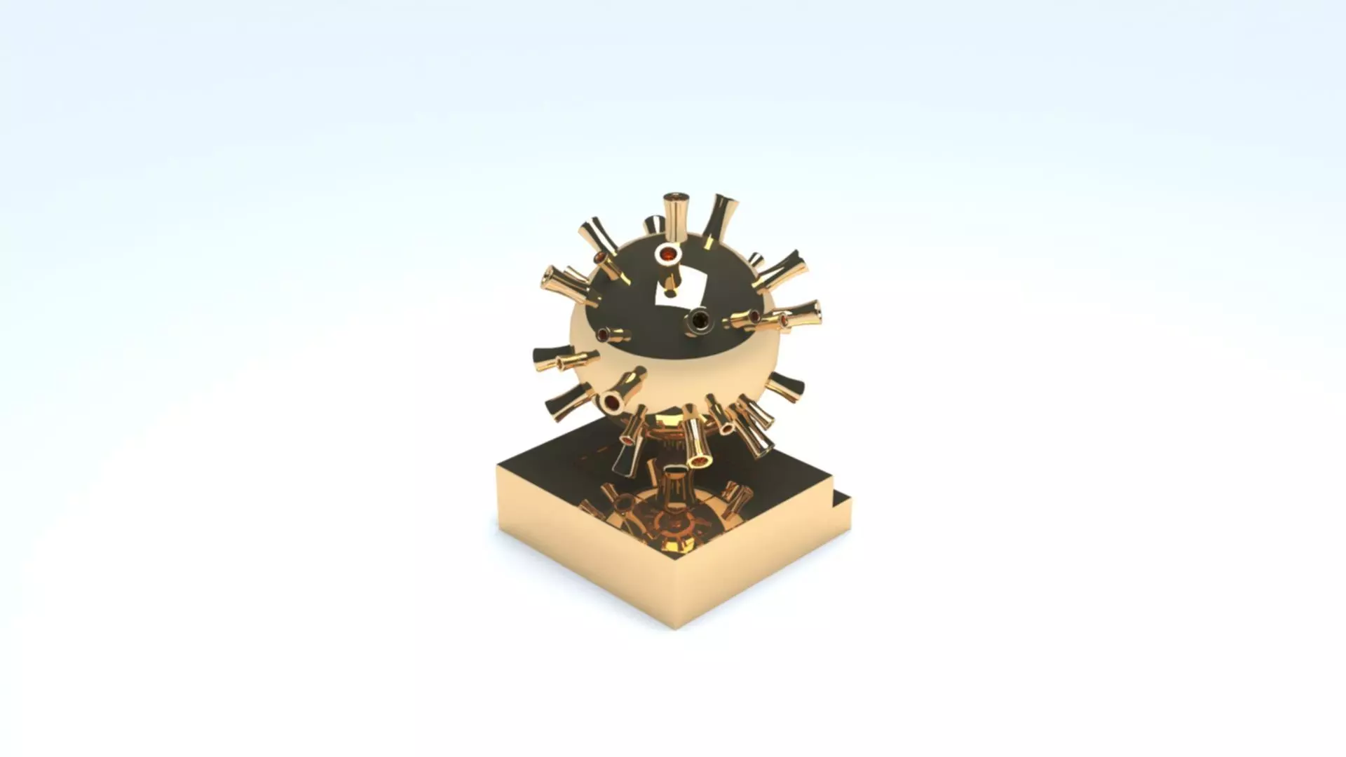 Novel Coronavirus COVID 19 GOLD 3D print model