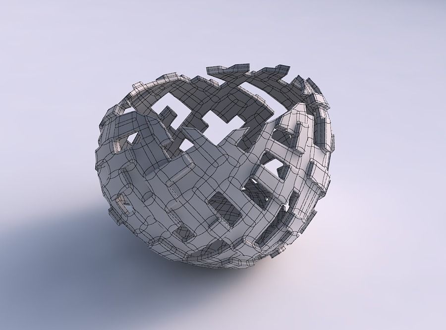 Bowl compressed 2 with cuts and bulges 3D print model_5