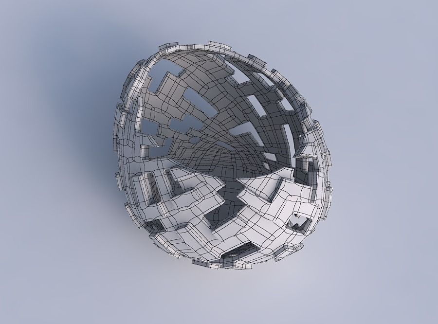 Bowl compressed 2 with cuts and bulges 3D print model_6