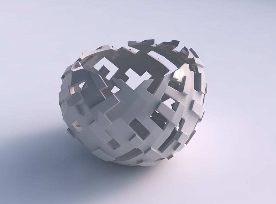 Bowl compressed 2 with cuts and bulges 3D print model_0