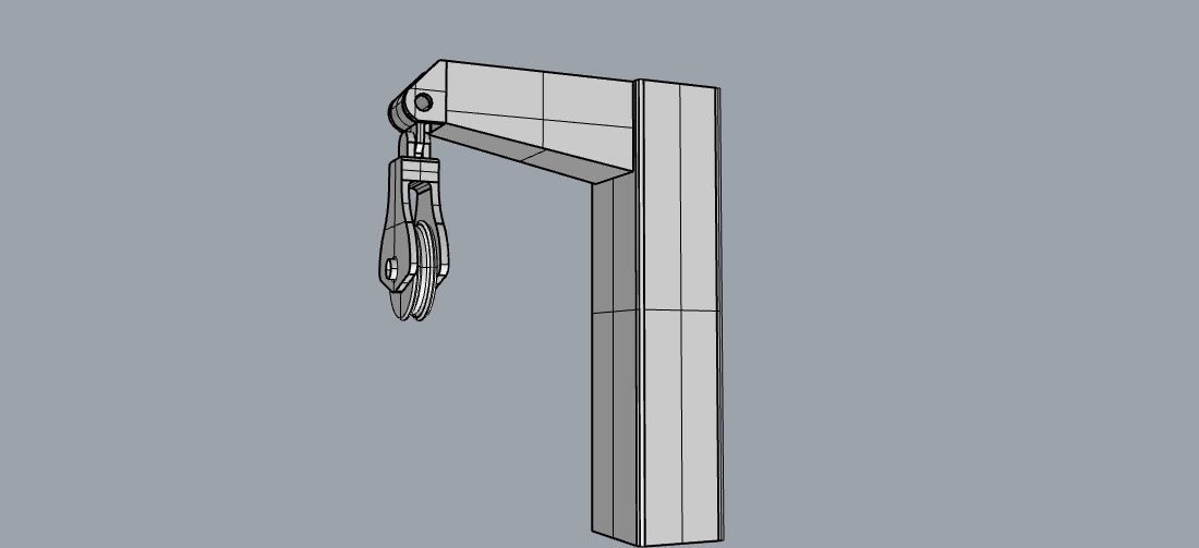 Small boat Crane 3D print model_1