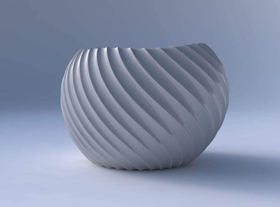 Bowl compressed 2 with extruded vertical lines 2 3D print model_4