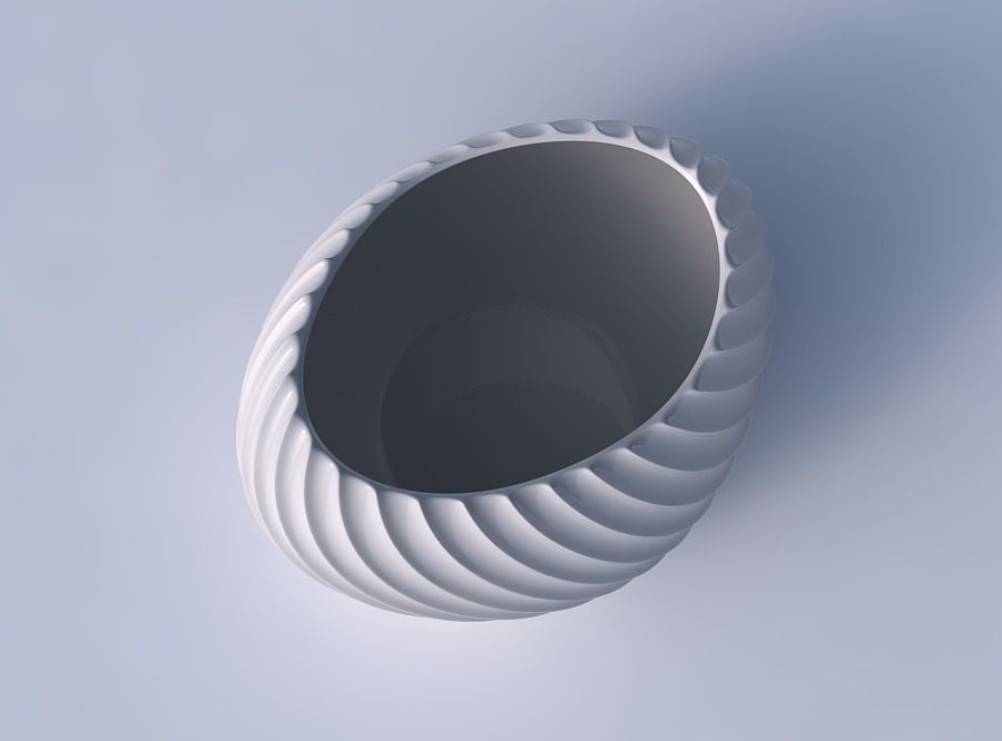 Bowl compressed 2 with extruded vertical lines 2 3D print model_2