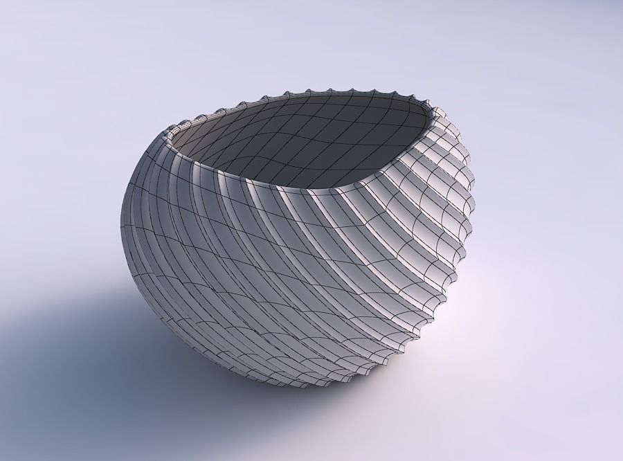 Bowl compressed 2 with extruded vertical lines 2 3D print model_5