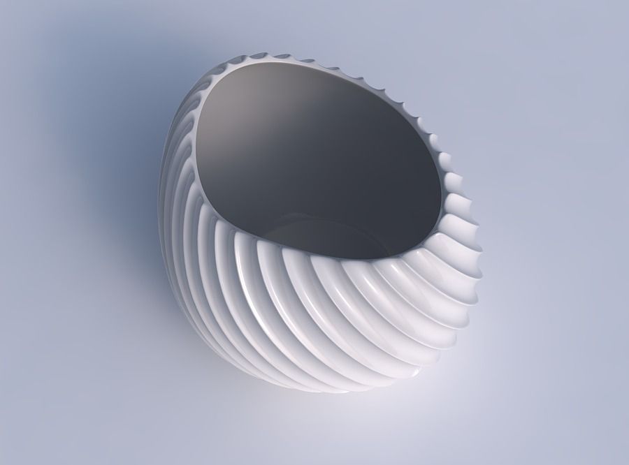 Bowl compressed 2 with extruded vertical lines 2 3D print model_1