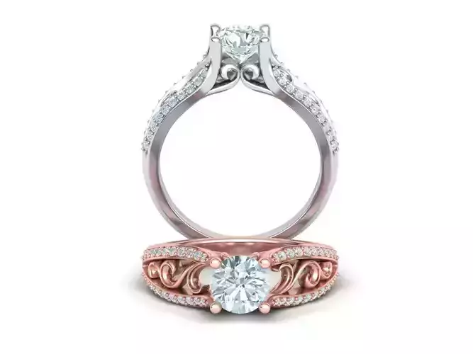 1ct Barocco Engagement ring printable ring