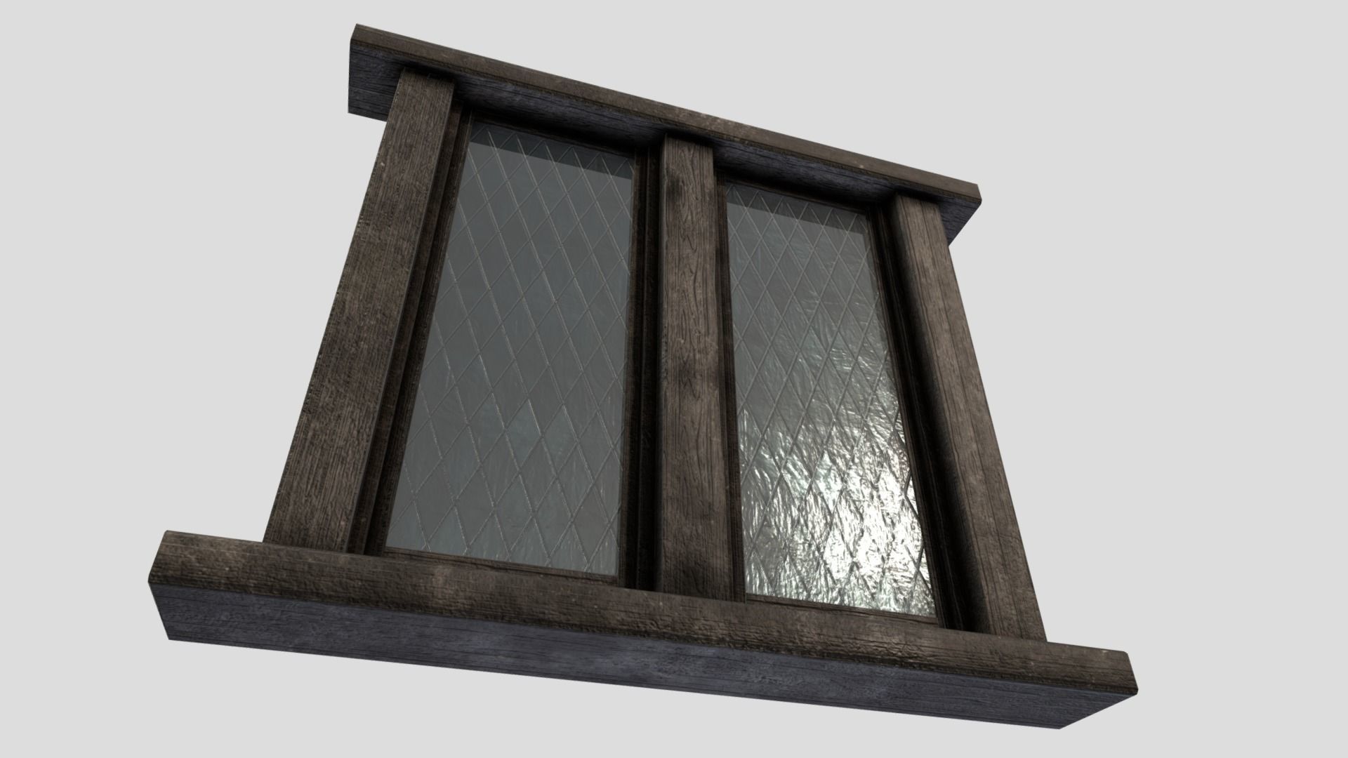 Generic Medieval Window Low-poly 3D model_3