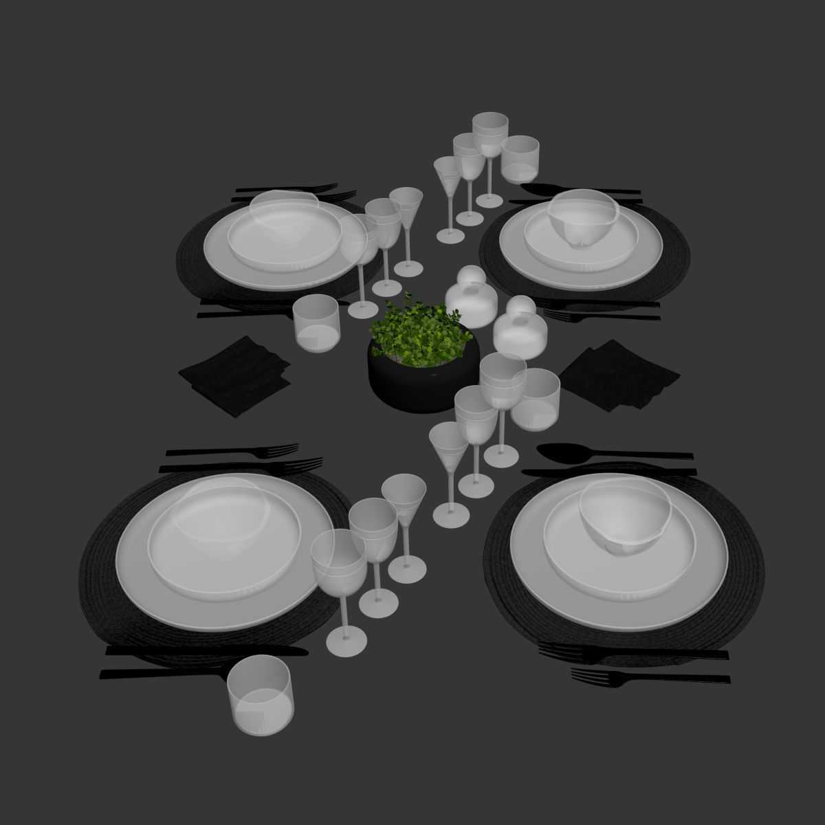 Table setting 25 3D model_4