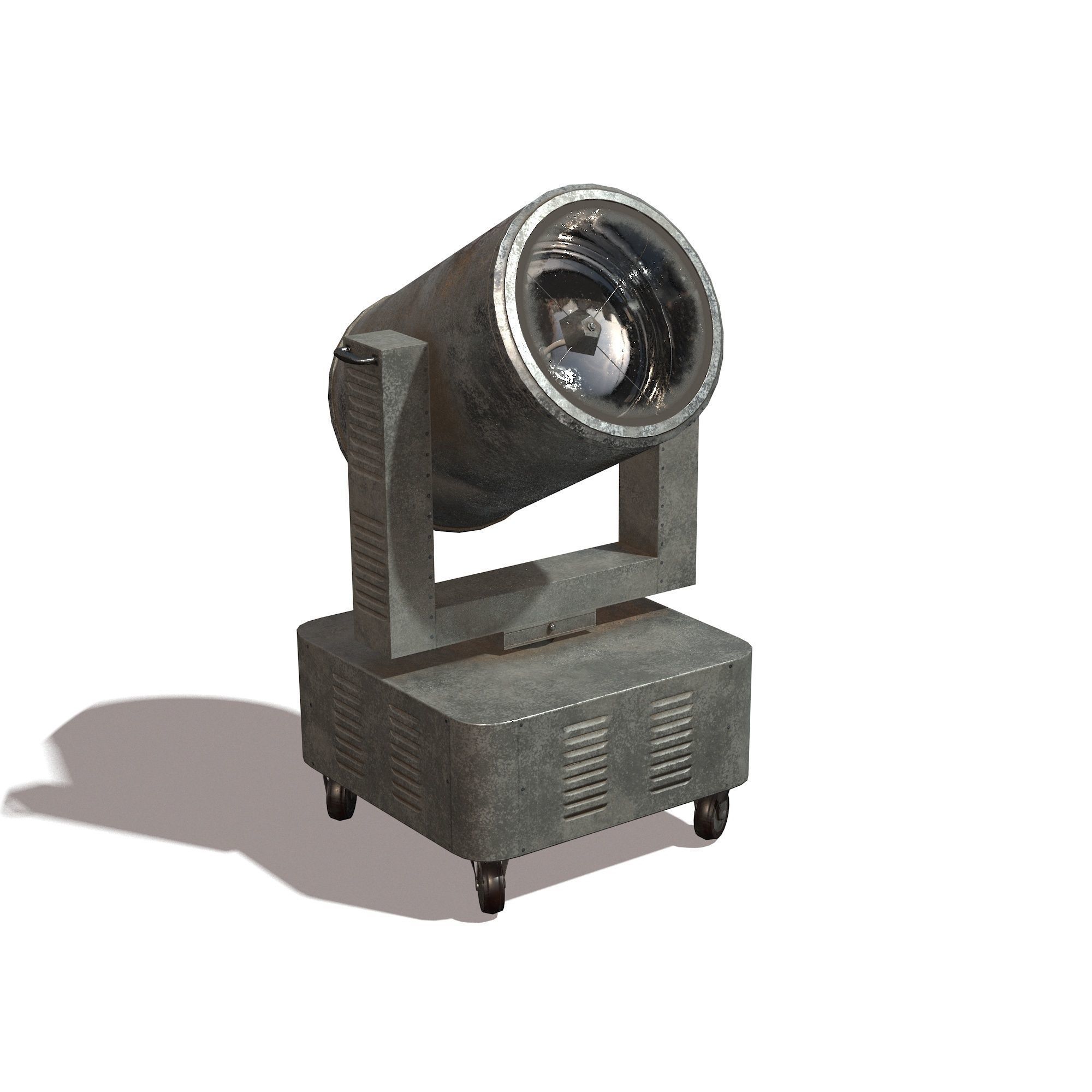 RIGED Searchlight 3d model Low-poly 3D model_12