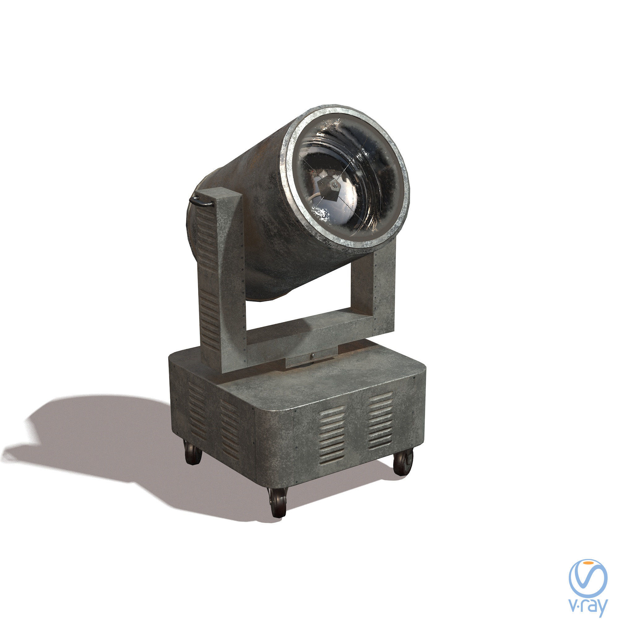 RIGED Searchlight 3d model Low-poly 3D model_8