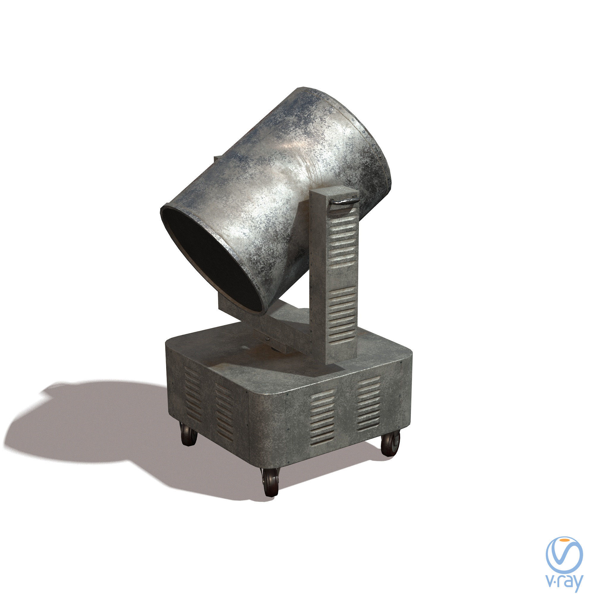 RIGED Searchlight 3d model Low-poly 3D model_9