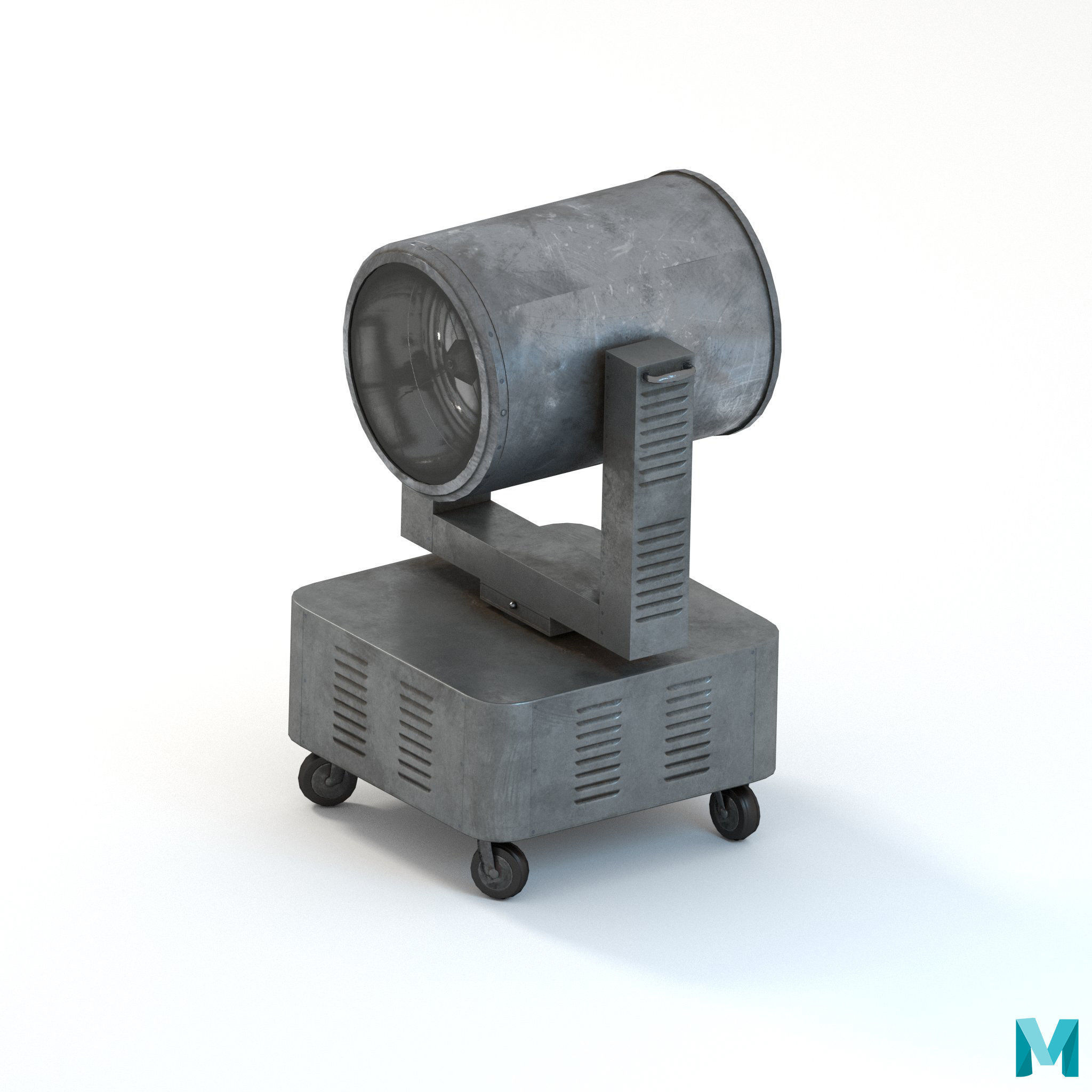 RIGED Searchlight 3d model Low-poly 3D model_14
