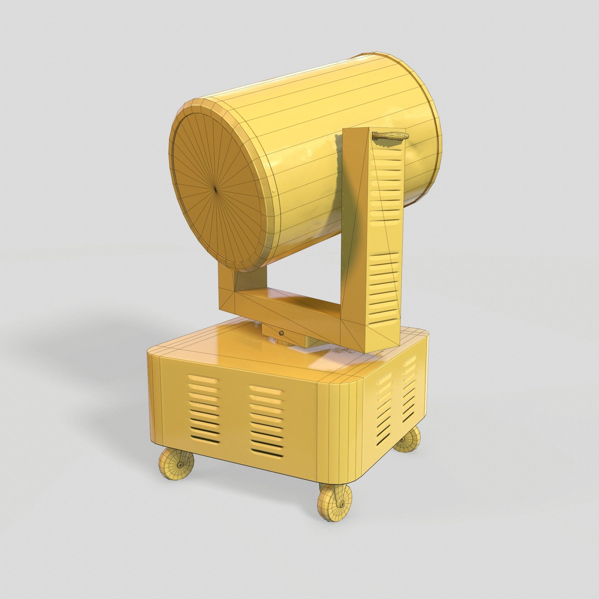 RIGED Searchlight 3d model Low-poly 3D model_15