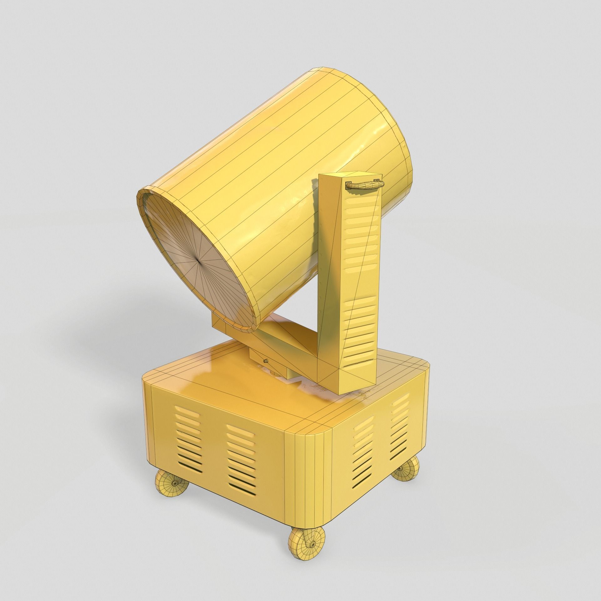 RIGED Searchlight 3d model Low-poly 3D model_16