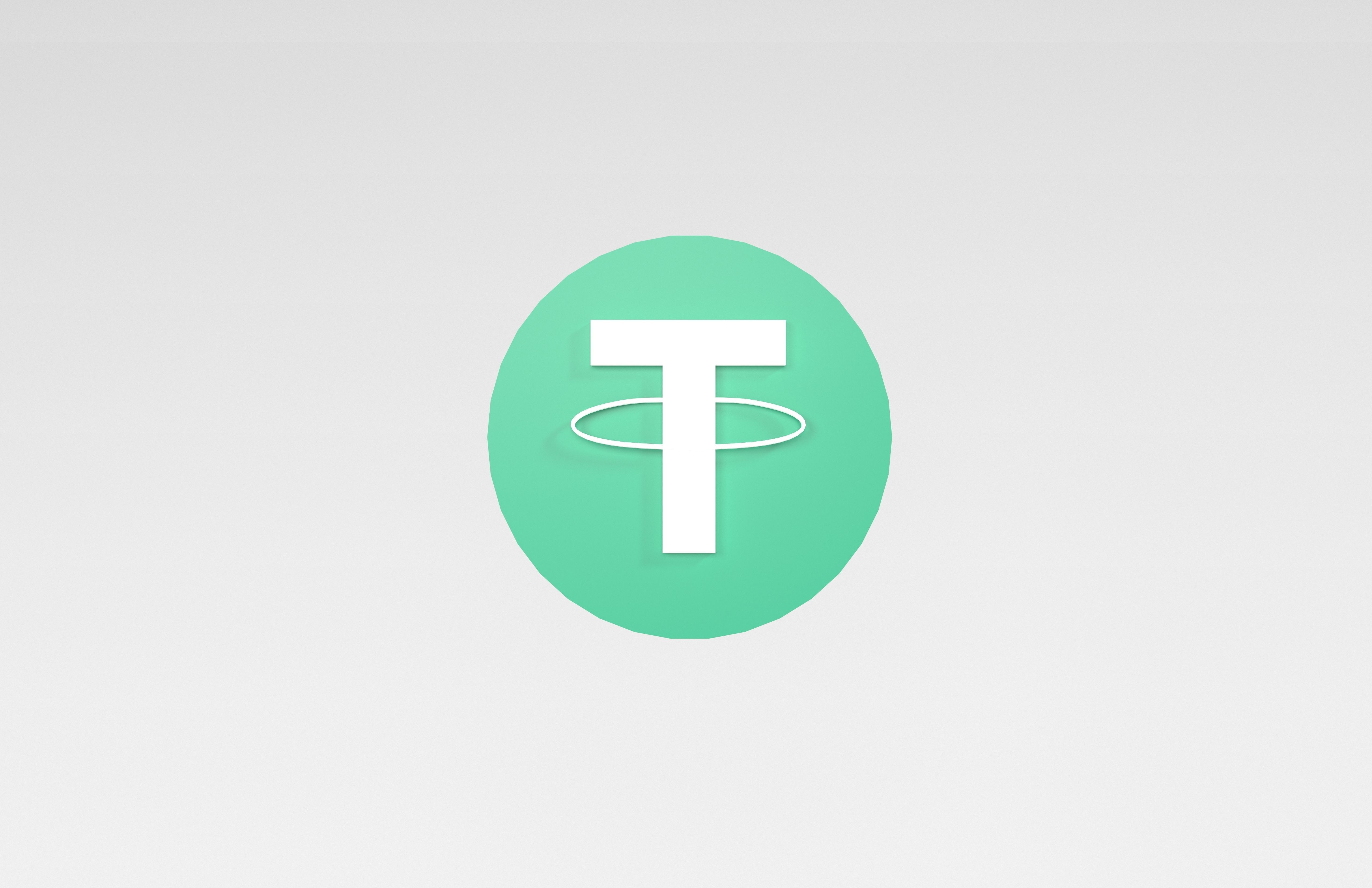 Tether USDT Coin v2 001 Low-poly 3D model_1