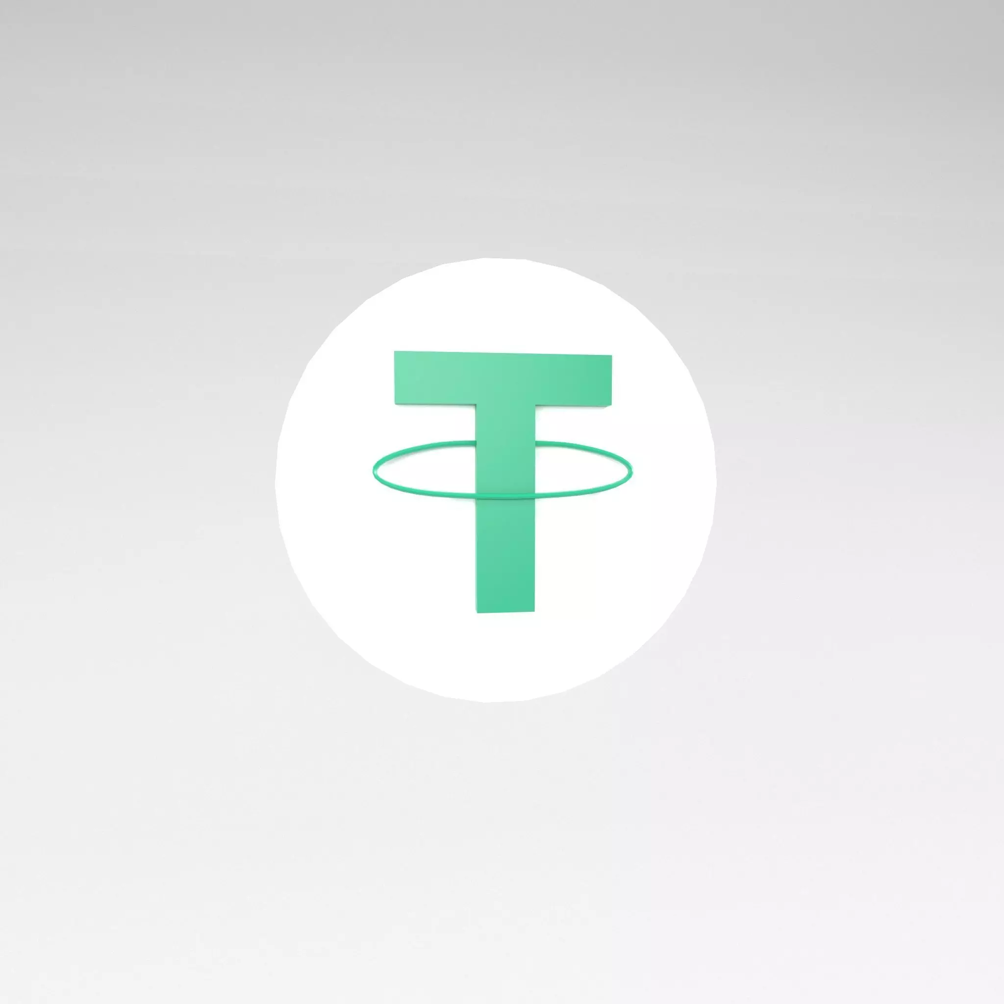 Tether USDT Coin v2 002 Low-poly 3D model_0