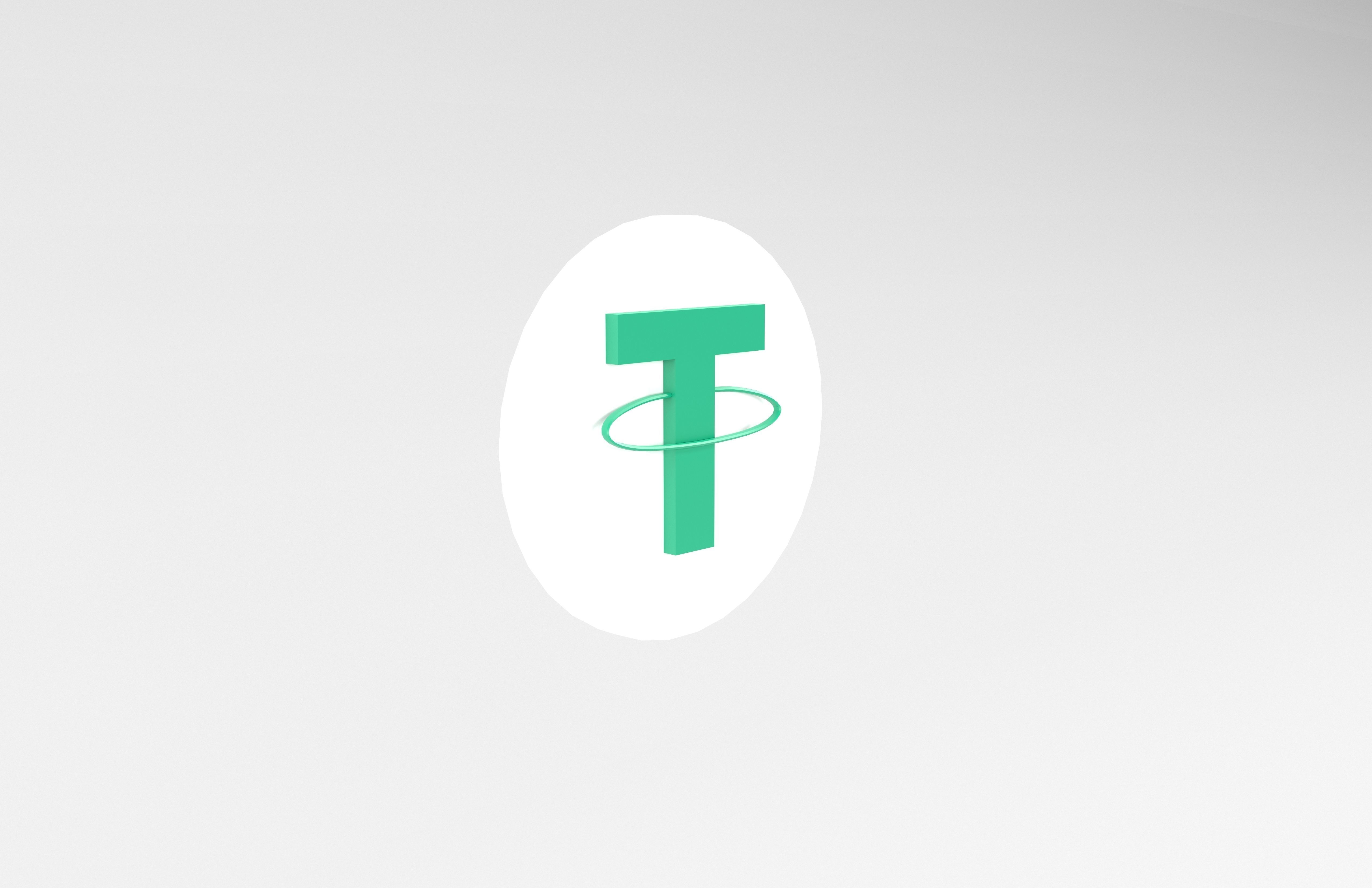 Tether USDT Coin v2 002 Low-poly 3D model_3