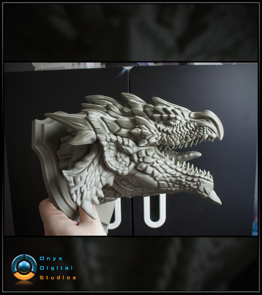 3D Printable Monster hunter wall trophy - Rathalos 3D print model_7