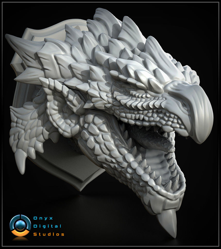 3D Printable Monster hunter wall trophy - Rathalos 3D print model_1
