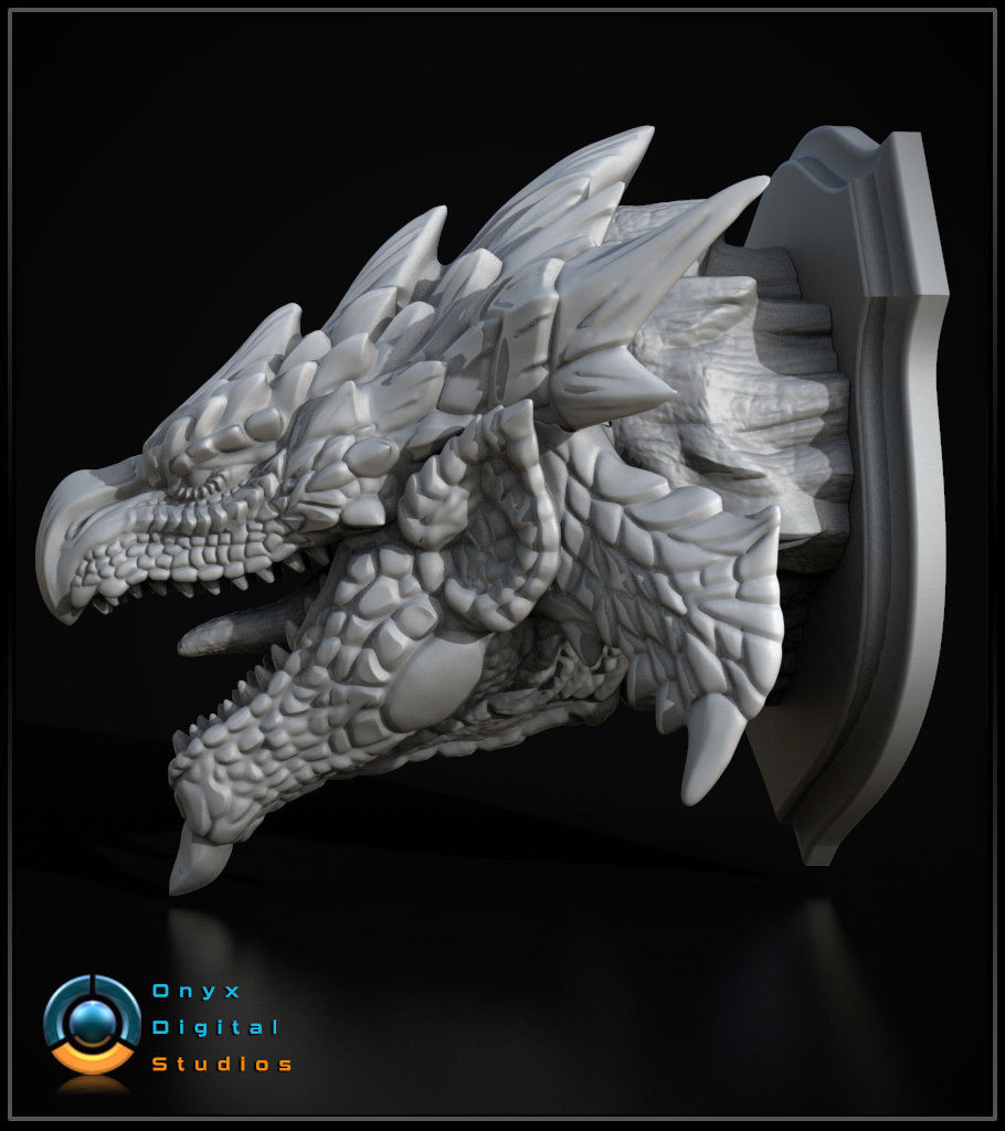 3D Printable Monster hunter wall trophy - Rathalos 3D print model_3