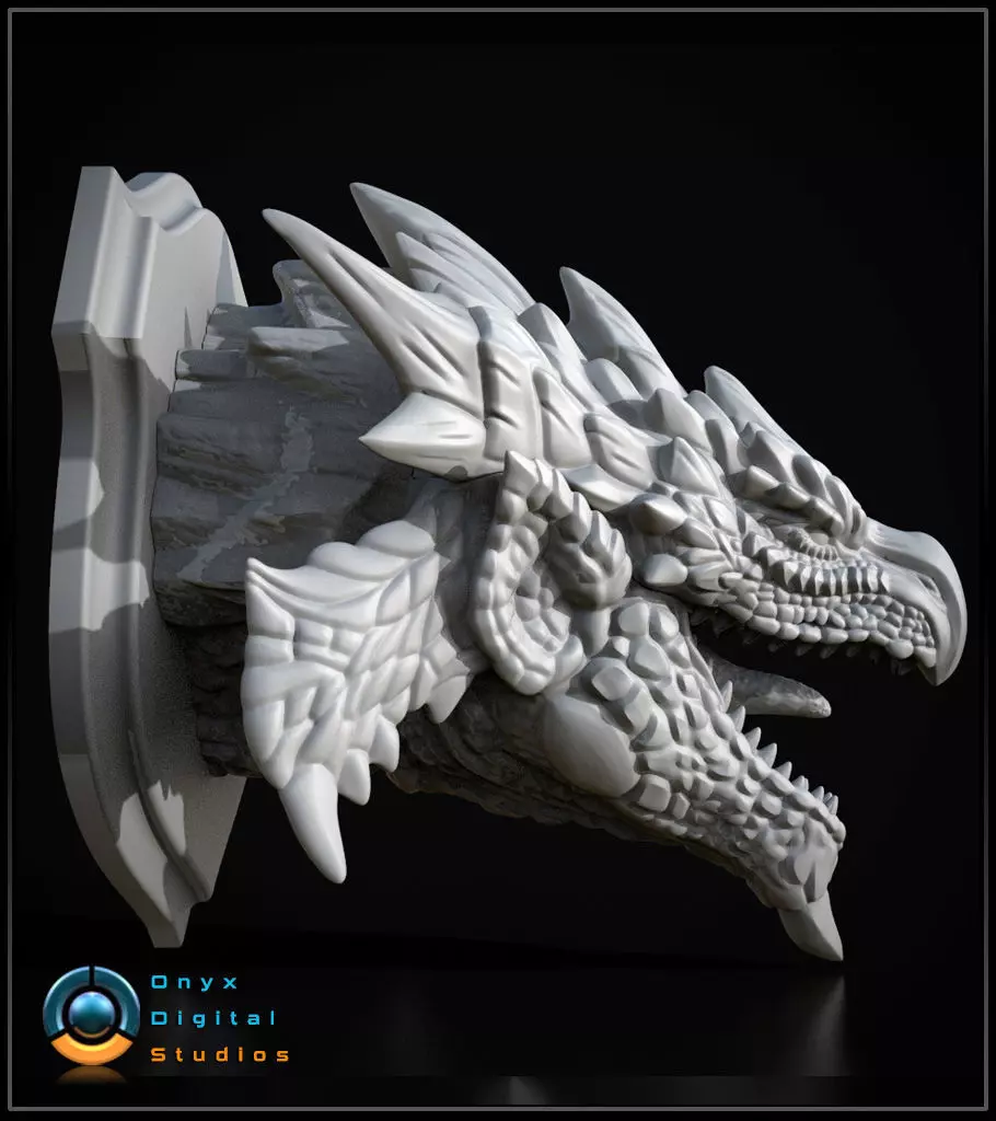 3D Printable Monster hunter wall trophy - Rathalos 3D print model_0