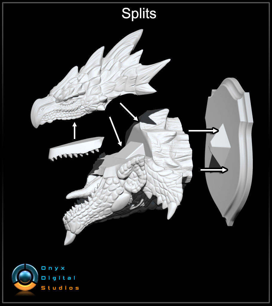 3D Printable Monster hunter wall trophy - Rathalos 3D print model_6
