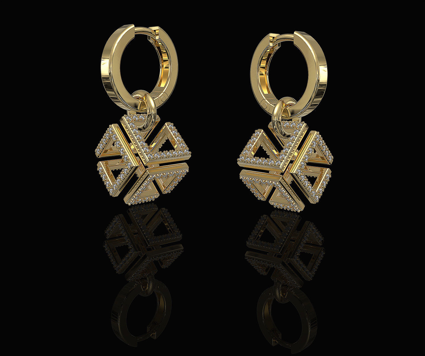 Infinity Cube Earrings 3D print model_3