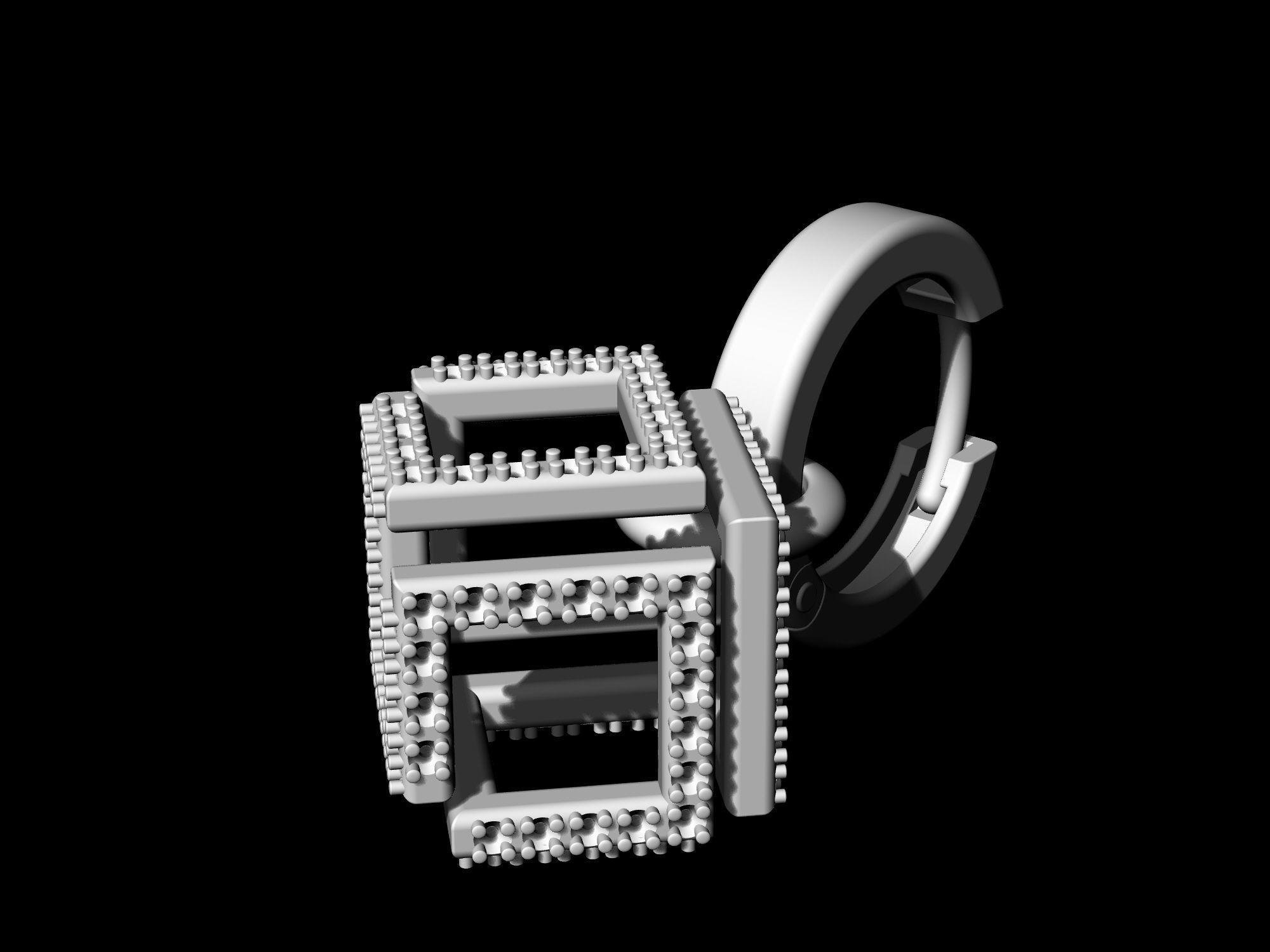 Infinity Cube Earrings 3D print model_5