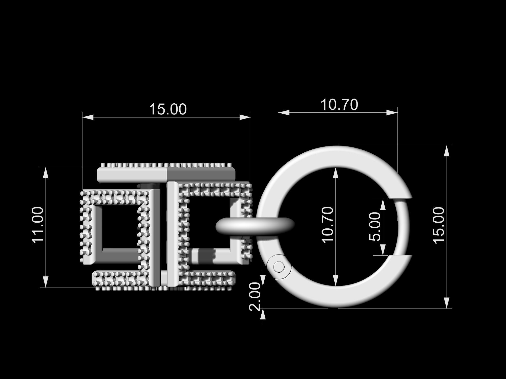 Infinity Cube Earrings 3D print model_8