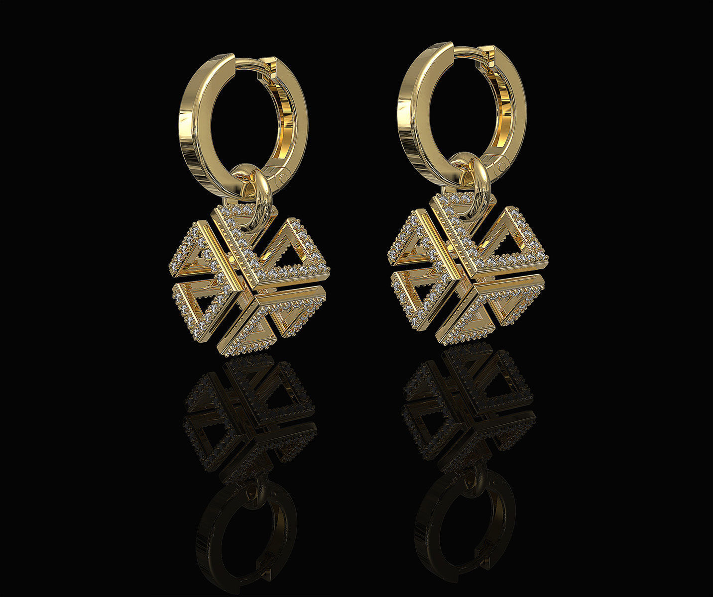 Infinity Cube Earrings 3D print model_1